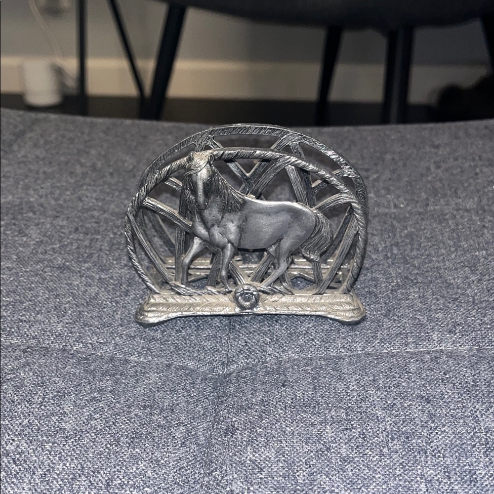 Mettle Pewter Silver Geometric Napkin Holder
